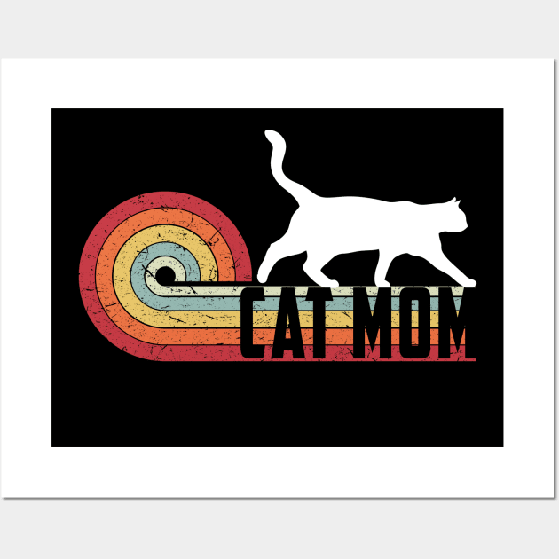 Vintage Retro Cat Mom 70s 80s Cat Lover Mother's Day Gift Wall Art by WilliamHoraceBatezell